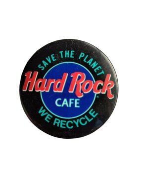 Hard Rock Cafe Button Pin  Save the Planet We Recycle